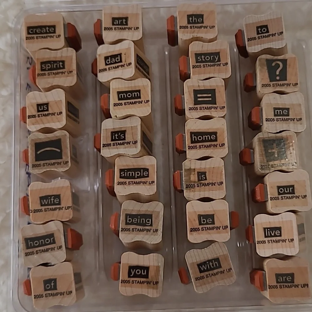 2005 Stampin' Up! Stamp Set 56 Expressive flexible phrases Wood Retired Perfect